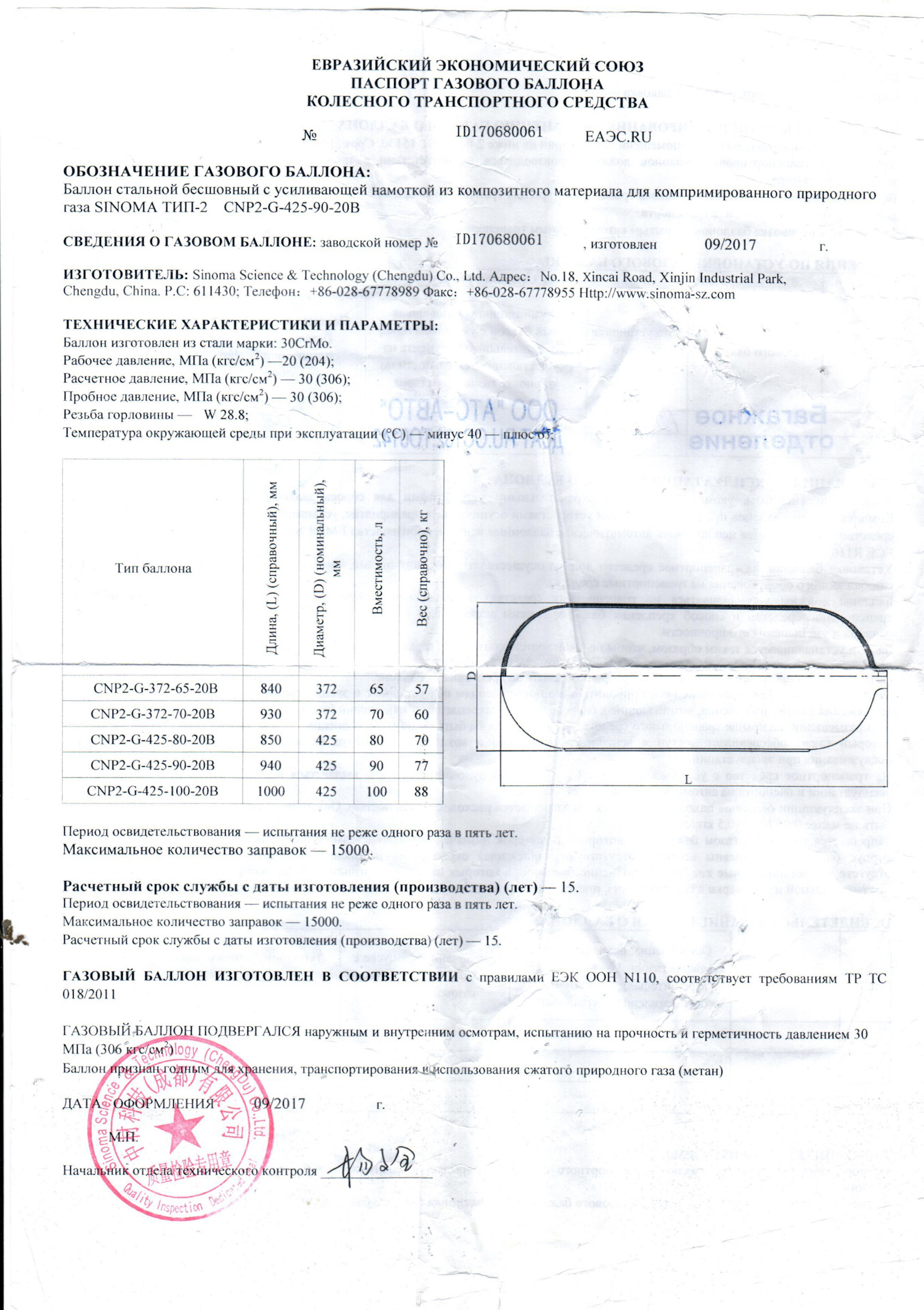 Опрессовка баллона — Lada Vesta CNG, 1,6 л, 2017 года | плановое ТО | DRIVE2