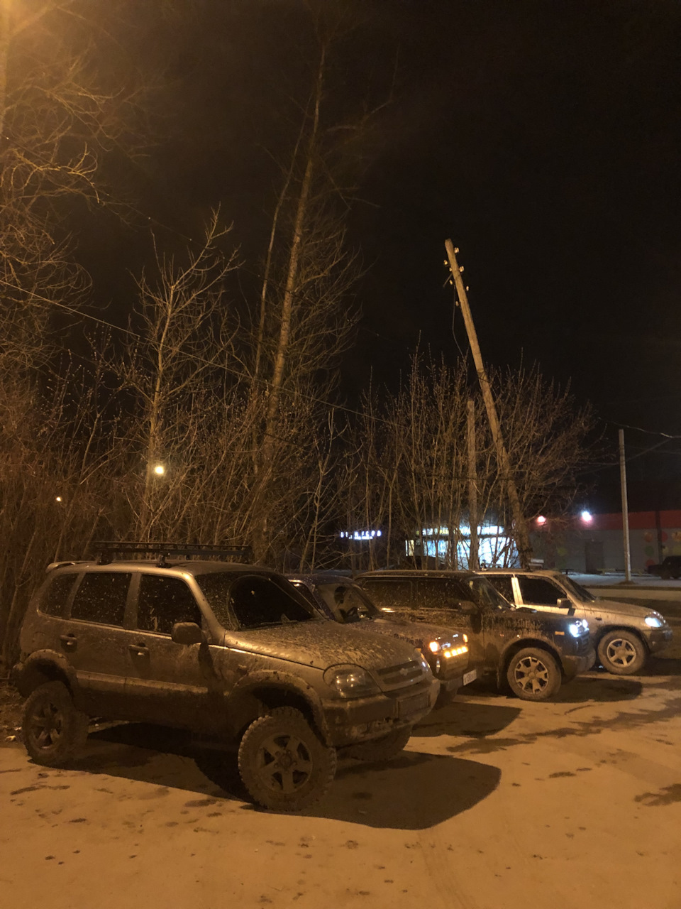 Выехали на асфальт, все в весеннем камуфляже)) — Chevrolet Niva (1G)