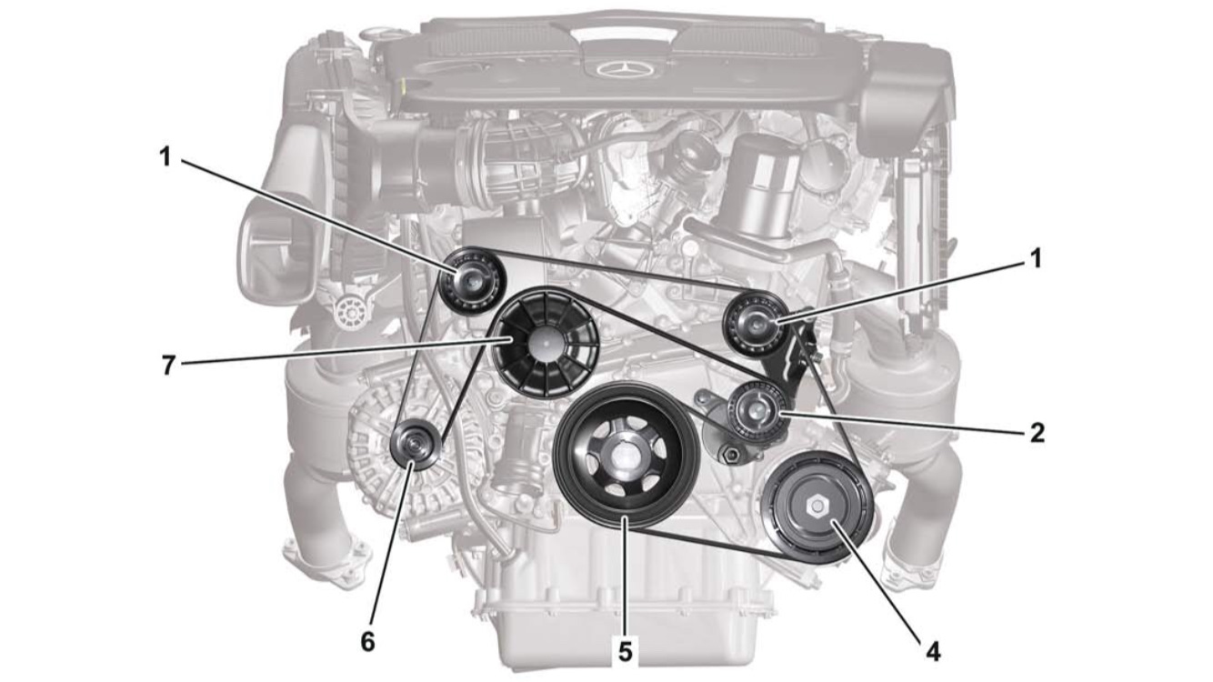 Мерседес 112 мотор схема ремня