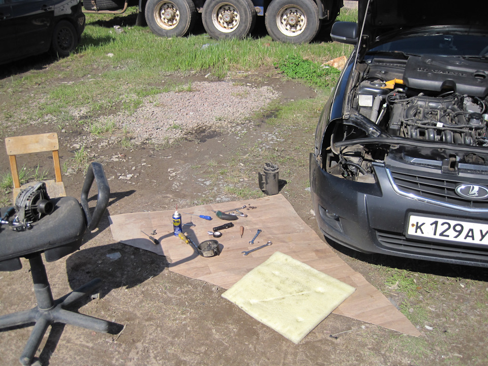 Как затянуть шкив на генераторе приора