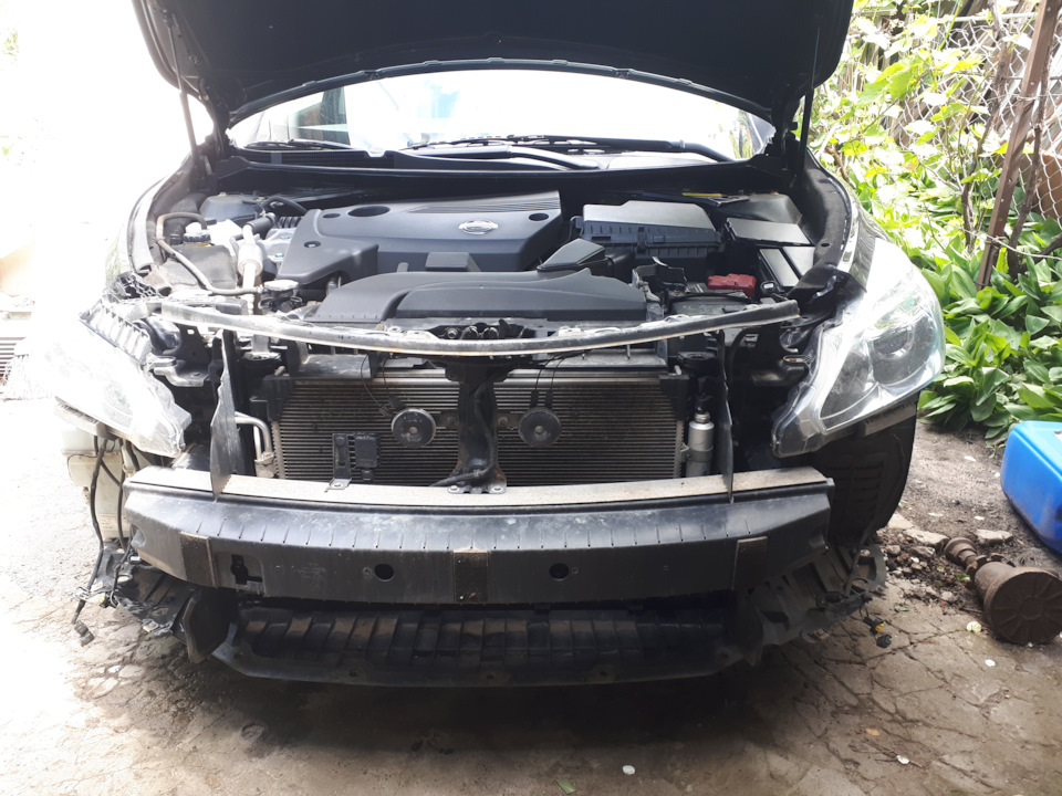 Мойка радиаторов со снятием бампера. — Nissan Teana (L33), 2,5 л, 2014 ...