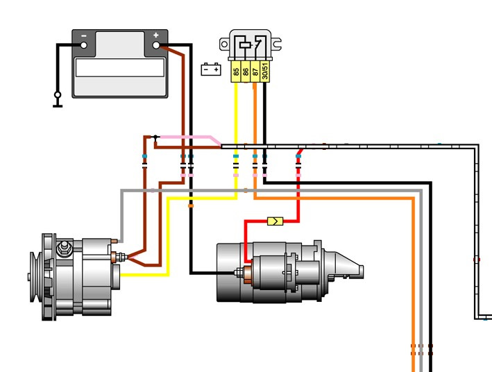 Схема подключения стартера ваз 2106