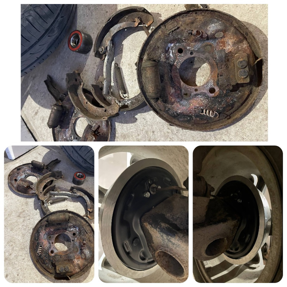 Большое ТО задних тормозов: замена барабанов, опорных дисков в сборе с ...
