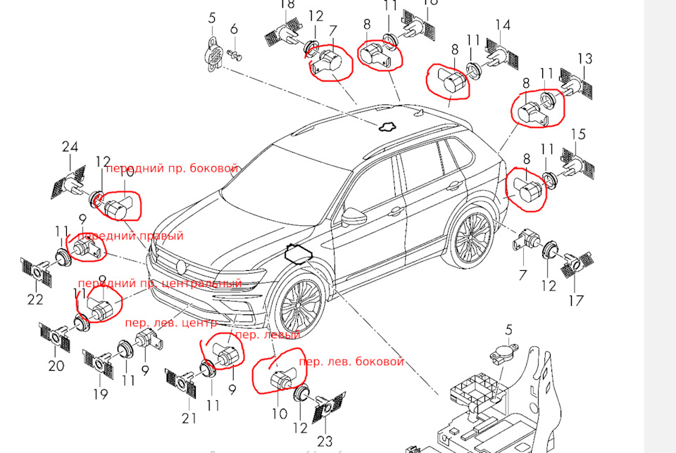 Схема датчиков парктроников передних es250 Lexus. Пищат парктроники Тигуан. Замена переднего парктроника Тигуан 2. Замена датчика парктроника Тигуан 1.