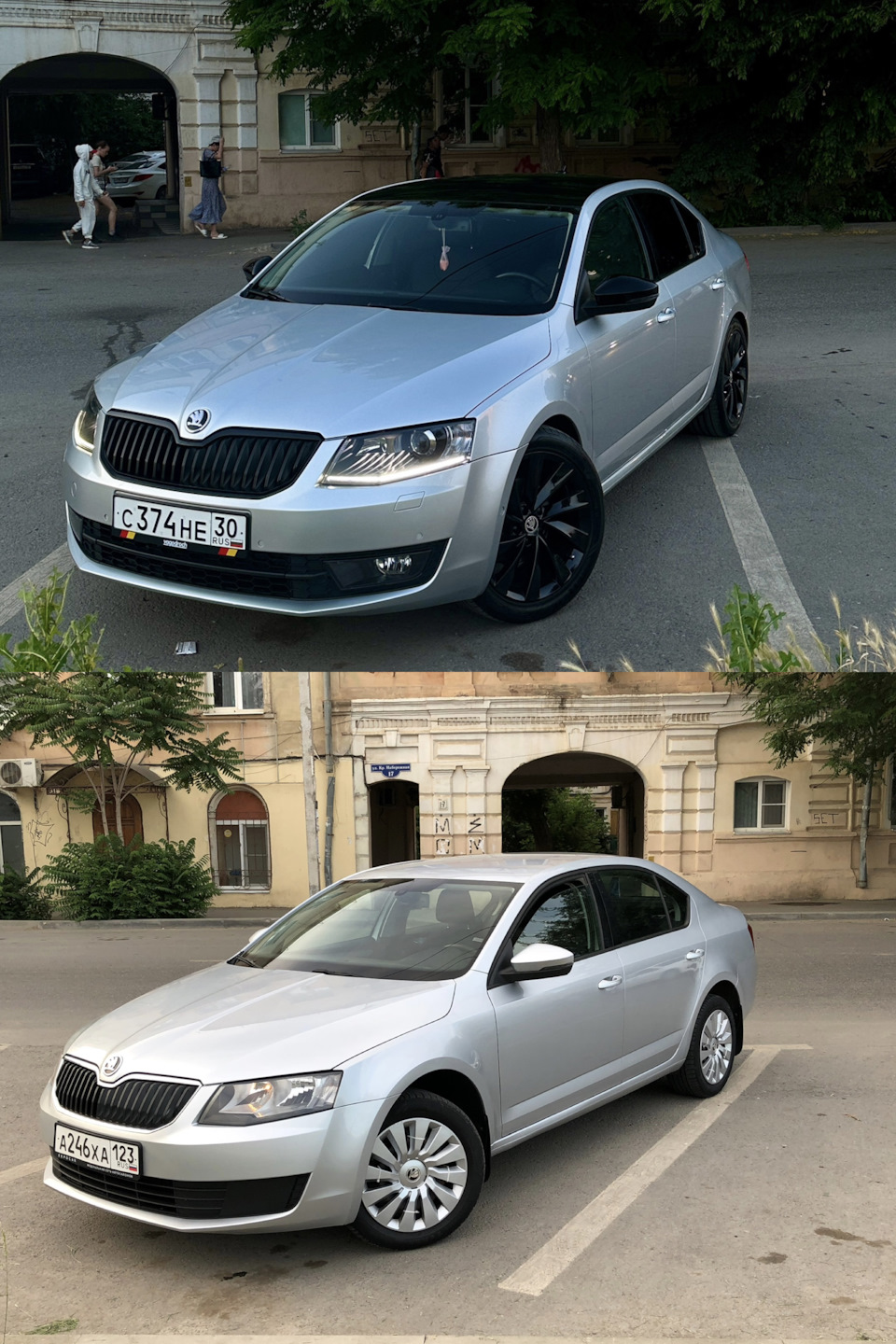 Коллаж из фотографий с изменениями в авто. — Skoda Octavia A7 Mk3, 1,4 л,  2014 года | фотография | DRIVE2