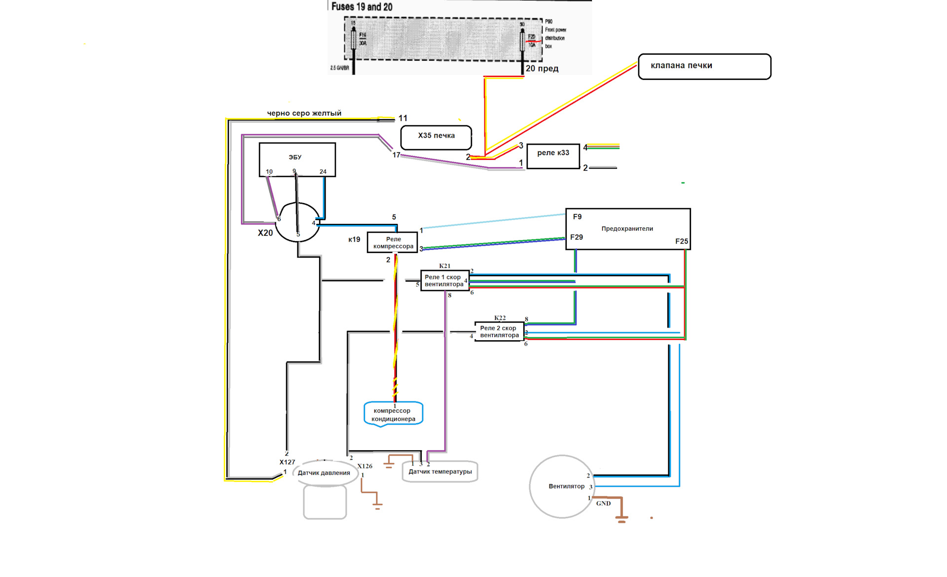 Схема кондиционера бмв е34