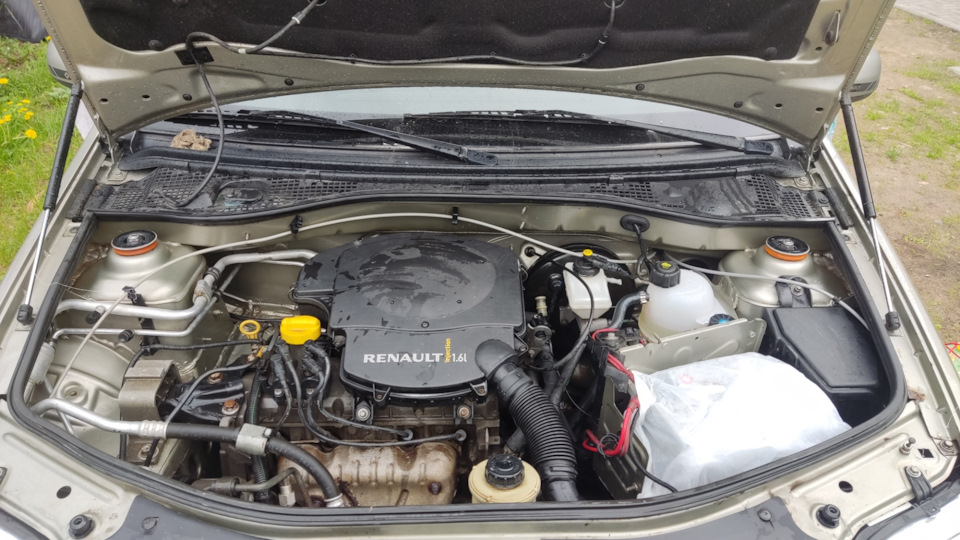 Мойка подкапотки — Renault Logan (1G), 1,6 л, 2010 года | мойка | DRIVE2