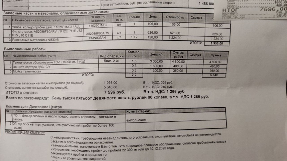 №14. ТО-1. Авторай Ниссан Ульяновск — Nissan X-Trail III (t32), 2 л ...