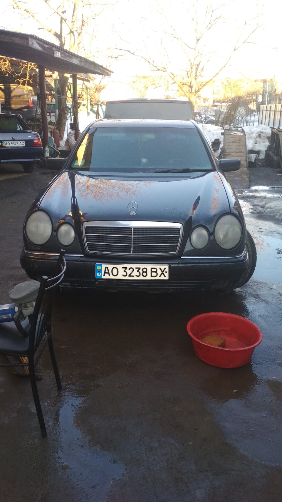 Полировка фар — Mercedes-Benz E-class (W210), 2,3 л, 1997 года ...