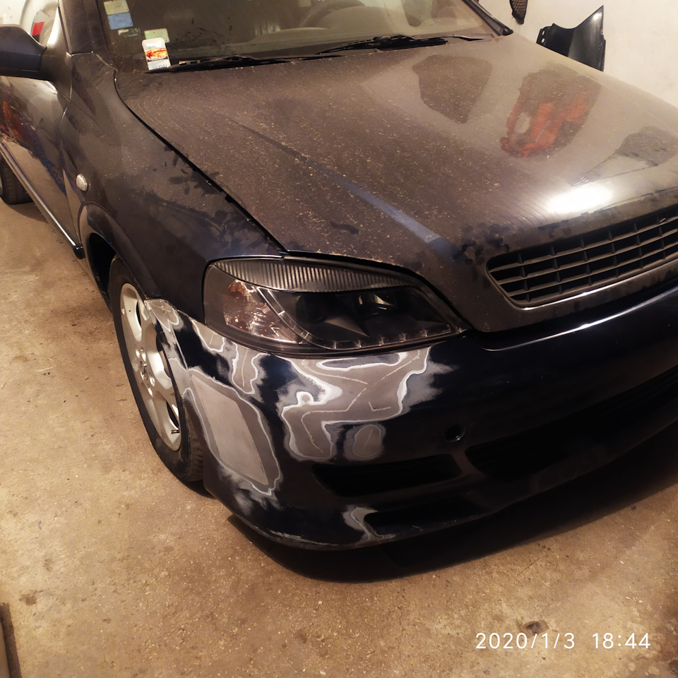 Сварка бампера и примерка — Opel Astra G Coupe, 2,2 л, 2001 года ...