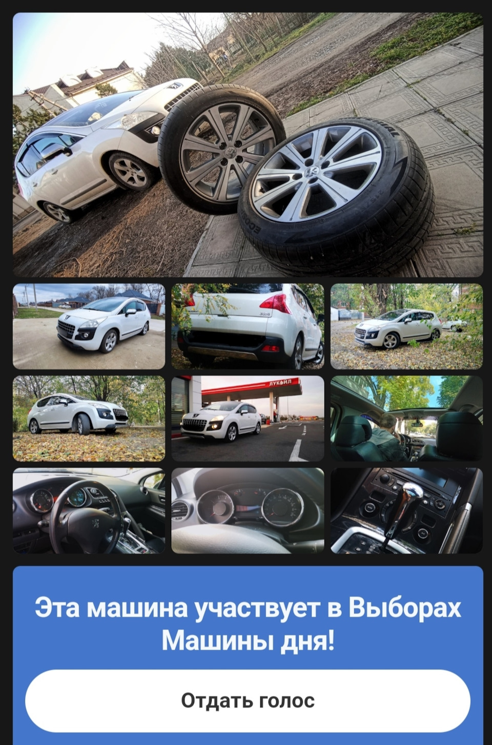 Выборы! Твой голос важен! — Peugeot 3008 (1G), 1,6 л, 2010 года |  соревнования | DRIVE2