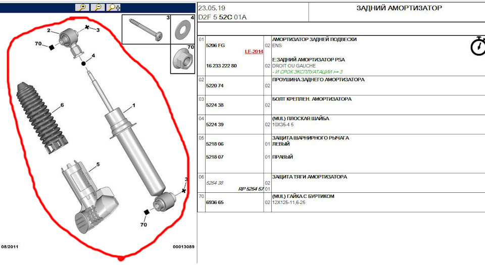 От чего подходят задние амортизаторы на пежо 206