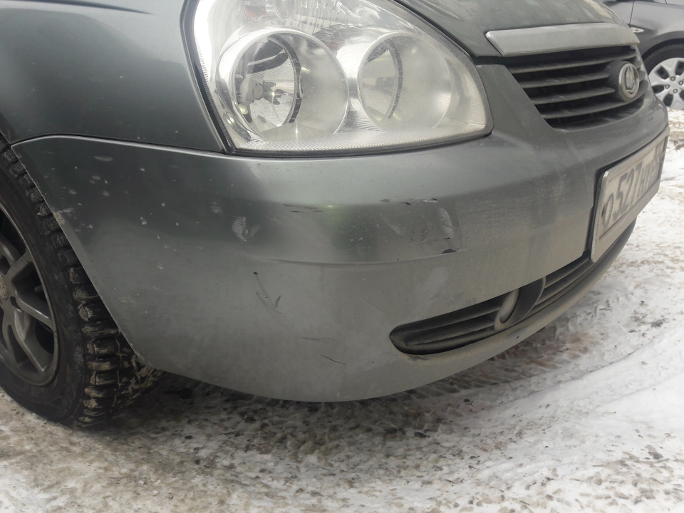 Шоркнули во дворе бампер — Lada Приора универсал, 1,6 л, 2009 года ...