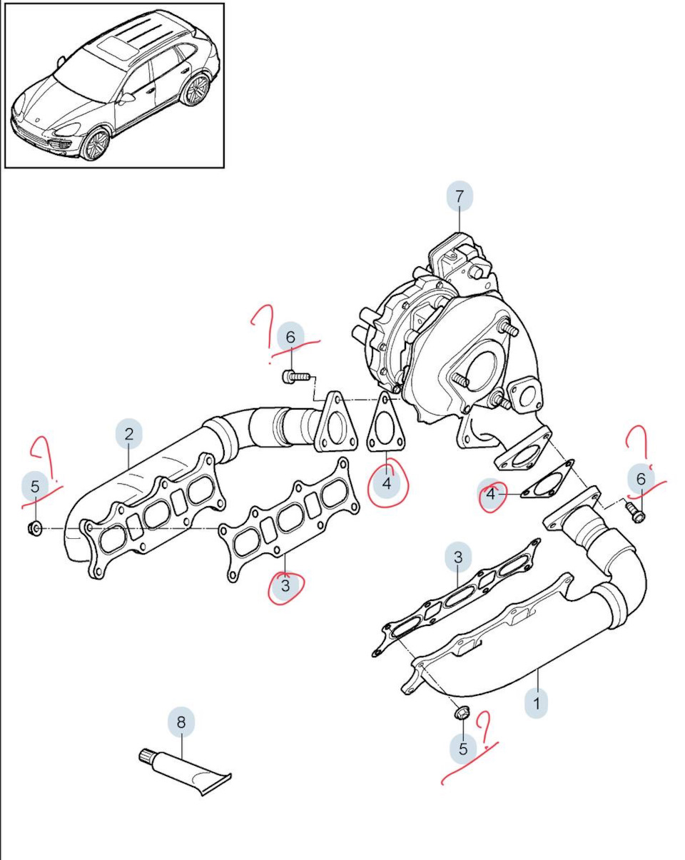 Только прокладки и болты. — Porsche Cayenne (2G) 958