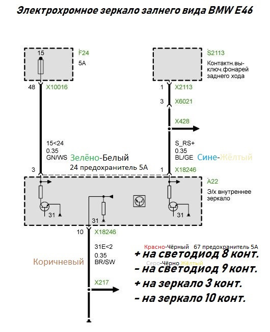 Авто зеркало с компасом