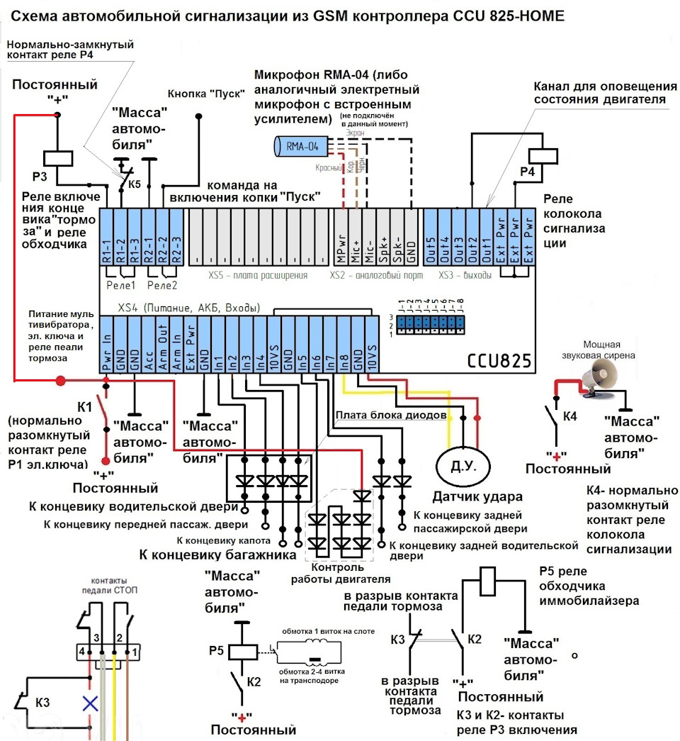 Схема подключения ccu825 инструкция