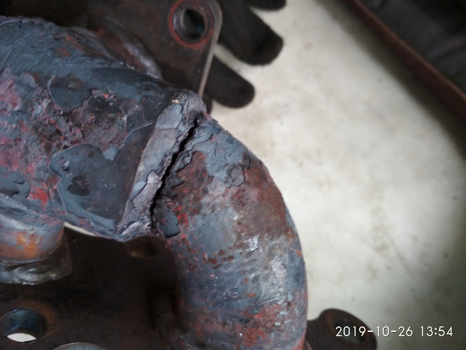 Коллектор выпускной. Самодельный. Конец истории. — FIAT Bravo II, 1,4 л ...