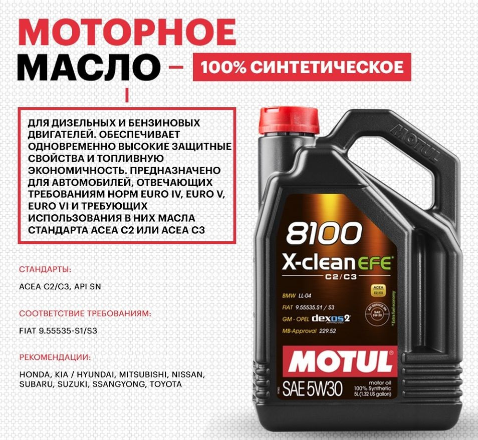 Motul 8100 X-clean EFE 5W30 — MotulDrive на DRIVE2