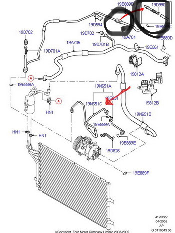 Трубка кондиционера Ford Focus 2, 2,0, 1742126