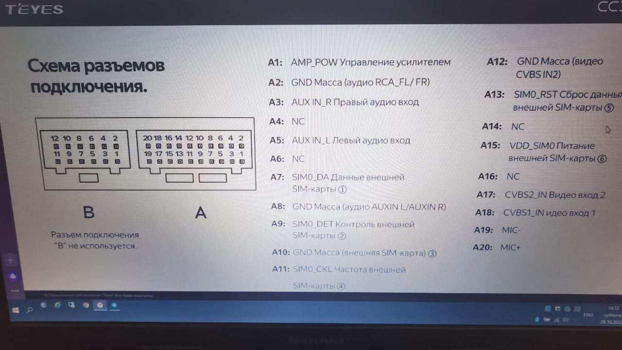 расшифровка разъемов на магнитоле