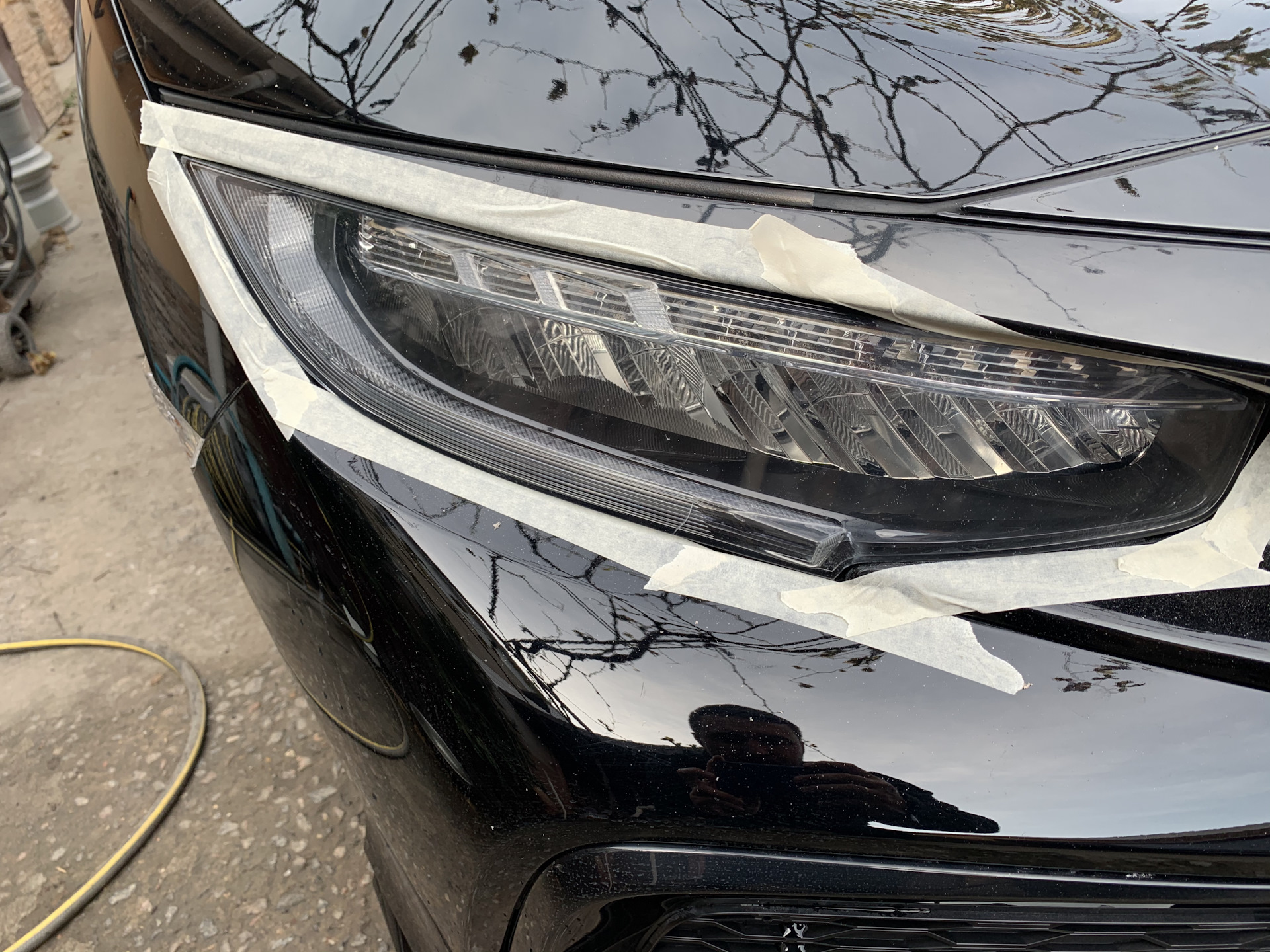 Полировка и бронь фар — Honda Civic 4D (10G), 1,5 л, 2017 года ...