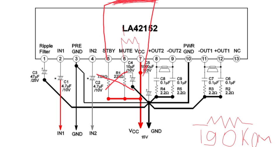 La4425 схема усилителя