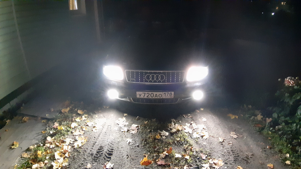 Xenon 4300 Кельвинов в головной свет и птф. — Audi A8 (D2), 2,8 л, 2001 ...