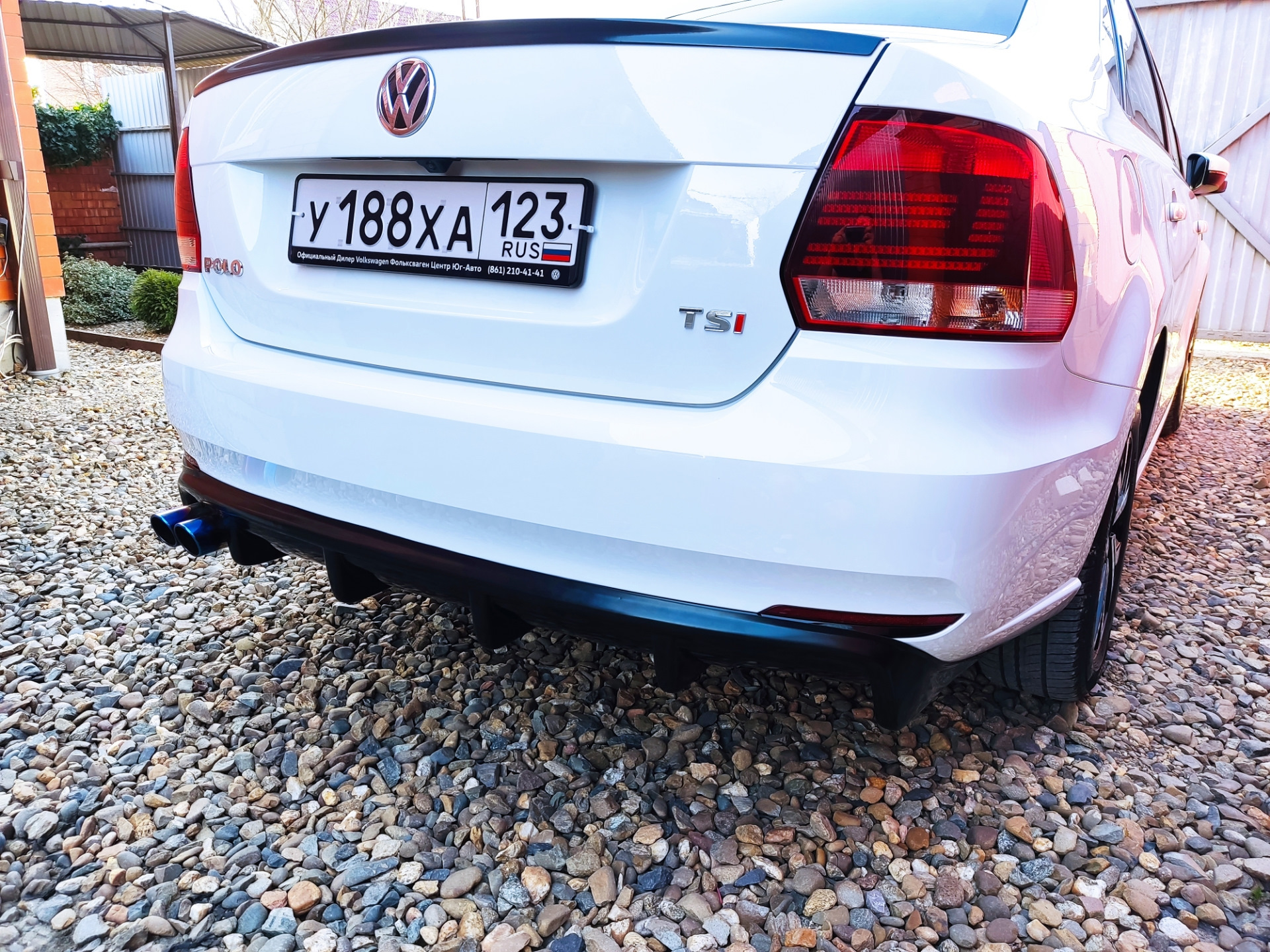 Диффузор заднего бампера VW Polo — Volkswagen Polo Sedan, 1,6 л, 2019 ...