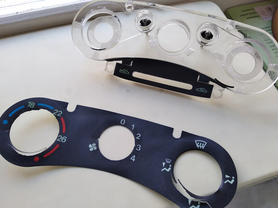 Замена подложки шкал печки. Наверное так. — Lada Калина универсал, 1,4 ...