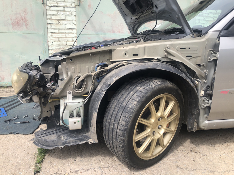 Распорки в передние крылья — Subaru Impreza WRX STI (GD), 2 л, 2005 ...