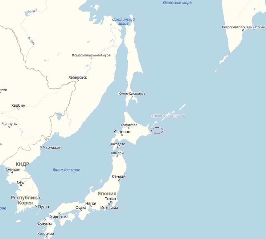 Курилы острова на карте россии