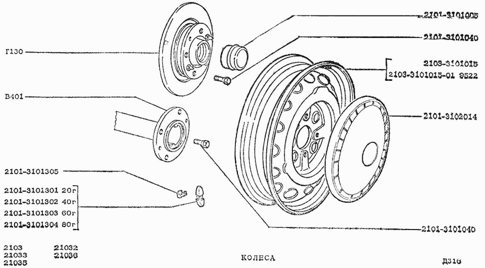Схема колеса ваз