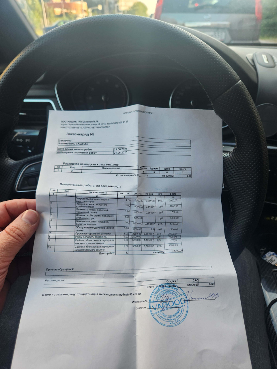 Фото в бортжурнале Audi A4 (B9)