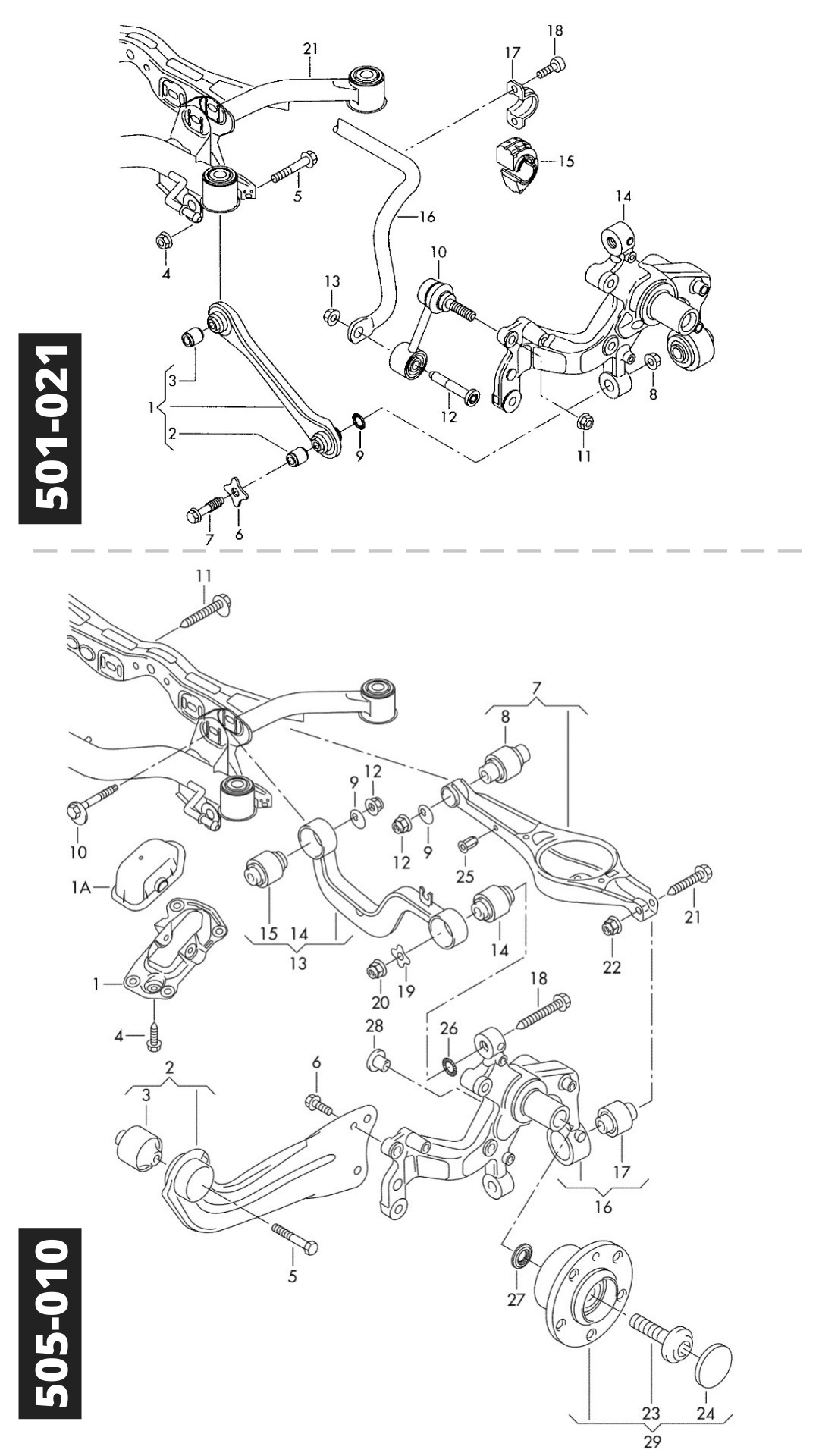 Задняя подвеска: сайлентблоки, втулки и тяги стабилизатора. VW PASSAT ...