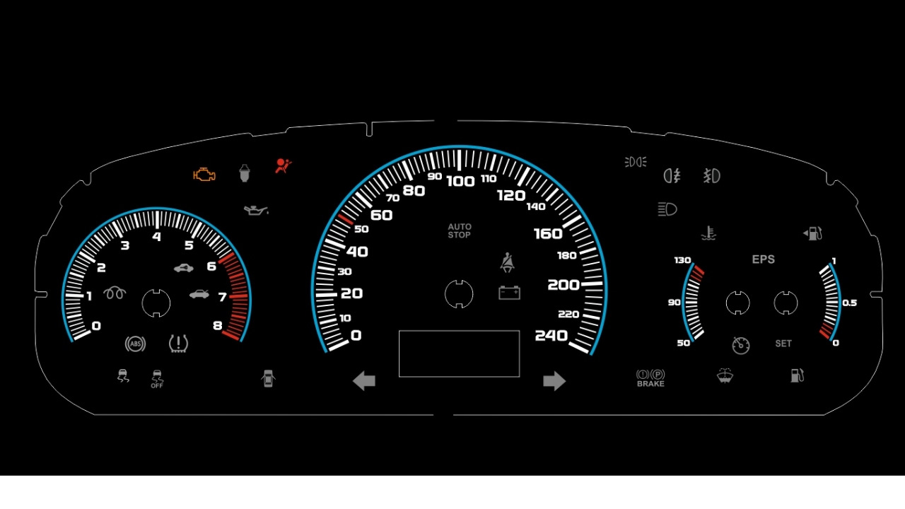 Кастомная приборная панель. Тюнинговые шкалы приборов Волга 3110.