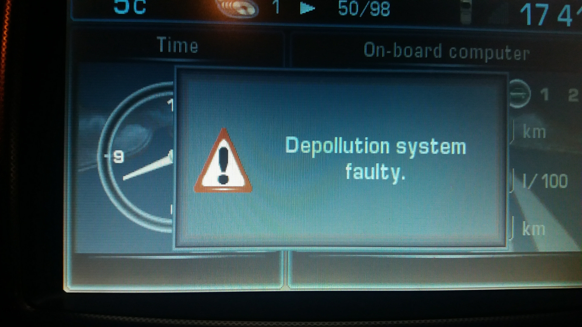 Depollution system faulty