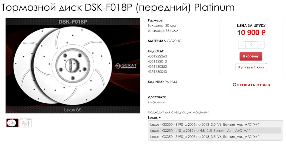 RN1244 Тормозные диски NIBK | Запчасти на DRIVE2