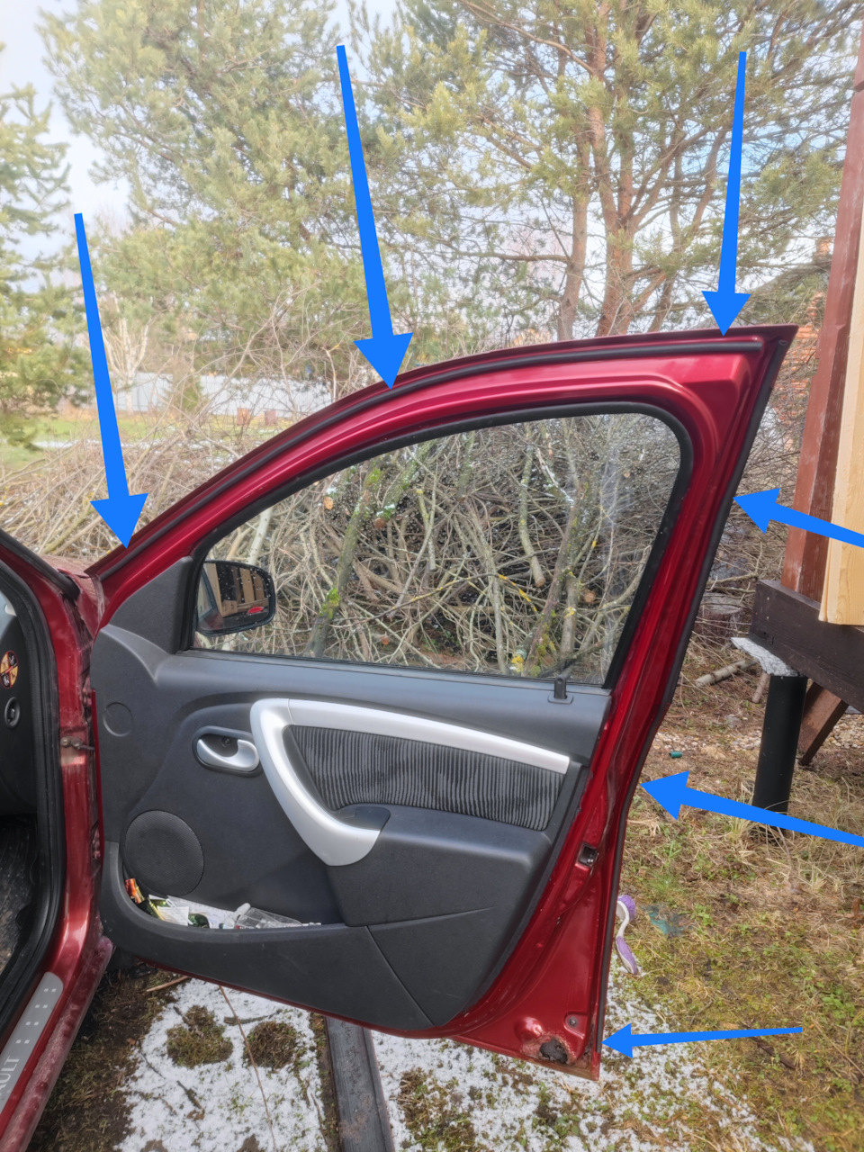 Уплотнители дверей — Renault Sandero 1G, 1,6 л, 2010 года | своими ...