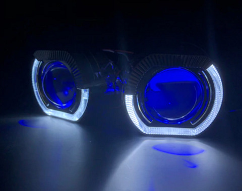 LED Car Headlights Angel Eyes Auto Lens headlight DRL Hi/Lo Beam Lamp H4 Q5 H5 L