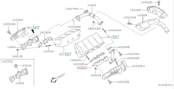 Треснул выпускной коллектор (левый) — Nissan Cedric (9G), 2,5 л, 1997 ...