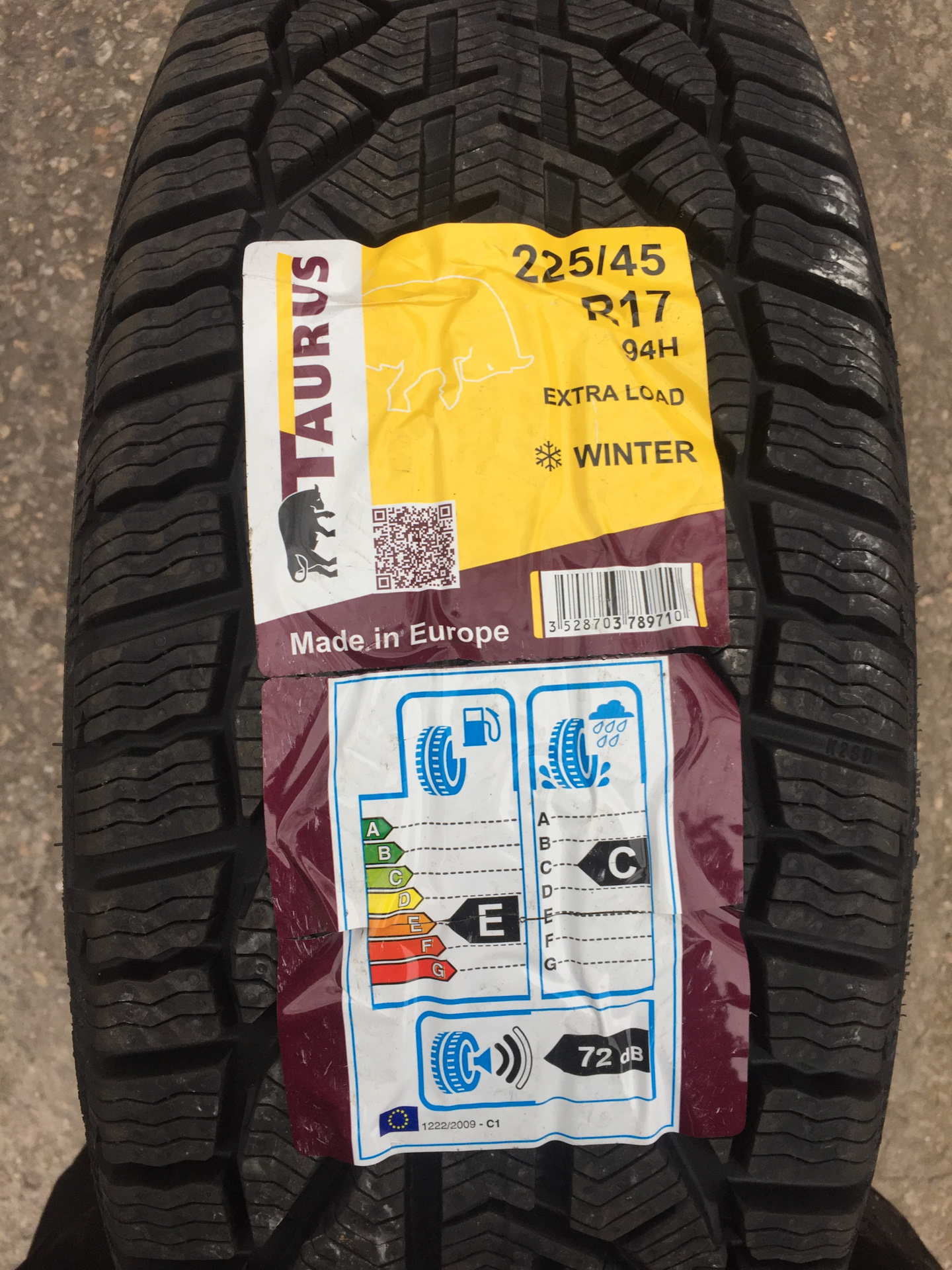 Резина на зиму TAURUS WINTER 225/45 R17 — Hyundai Elantra (5G), 1,8 л ...