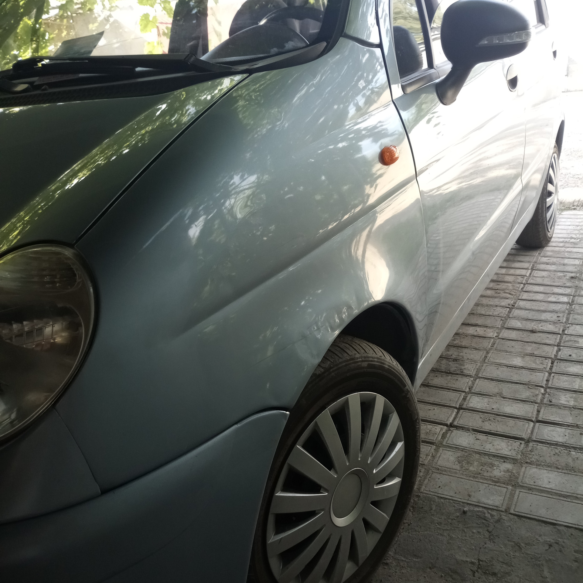 Решил попробовать выпрямить переднее крыло — Daewoo Matiz (M100, M150 ...