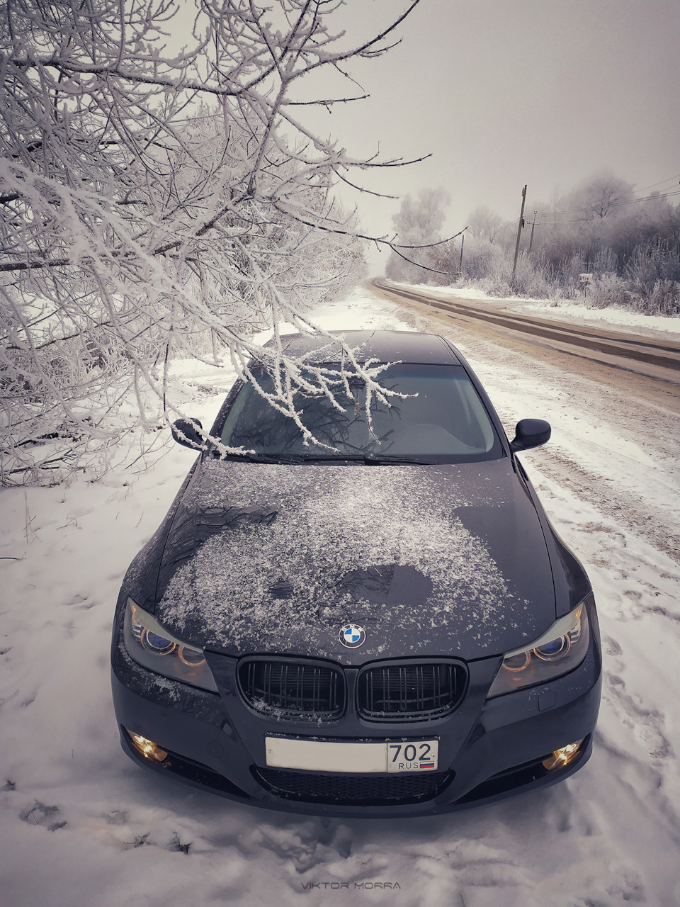 Белый снег, чёрный Бим. Photography❄ — BMW 3 series (E90), 2 л, 2008 года |  фотография | DRIVE2