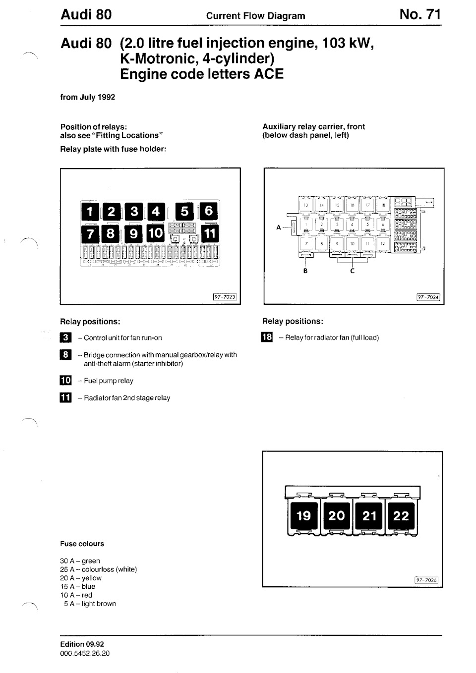 Current Flow Diagram ACE — Audi 80 (B4), 2 л, 1994 года электроника