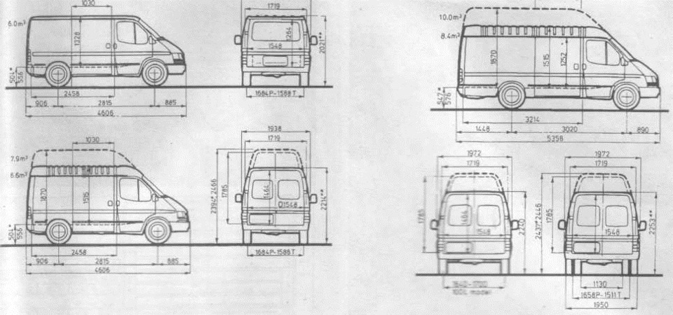ford transit габариты