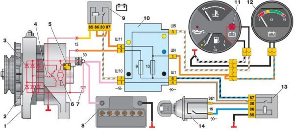 Схема подключения реле зарядки на ваз 2106 карбюратор
