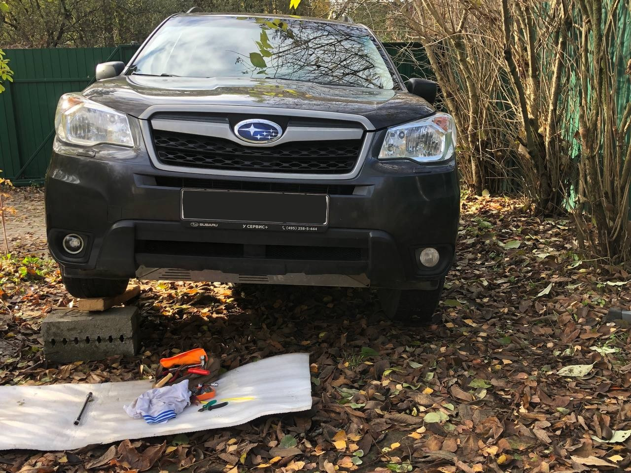 Установка ПТФ с ДХО — Subaru Forester (SJ), 2 л, 2013 года ...