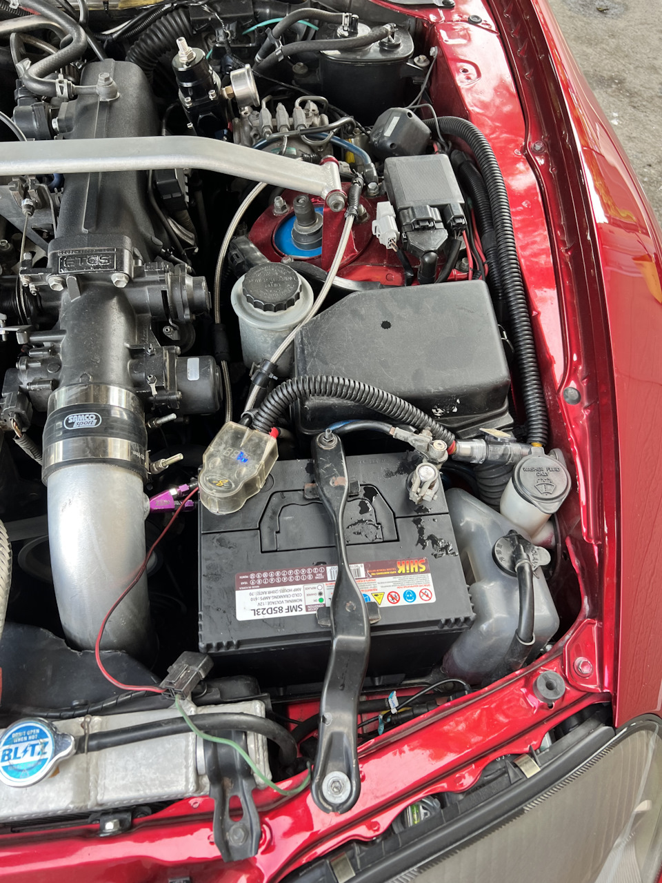 Новый аккумулятор запечатлил) Shik, машина в тепле, зимой не ездит, гарантии 2года цена приемлема — Toyota Supra (80). Запчасти на фото: 85D23L