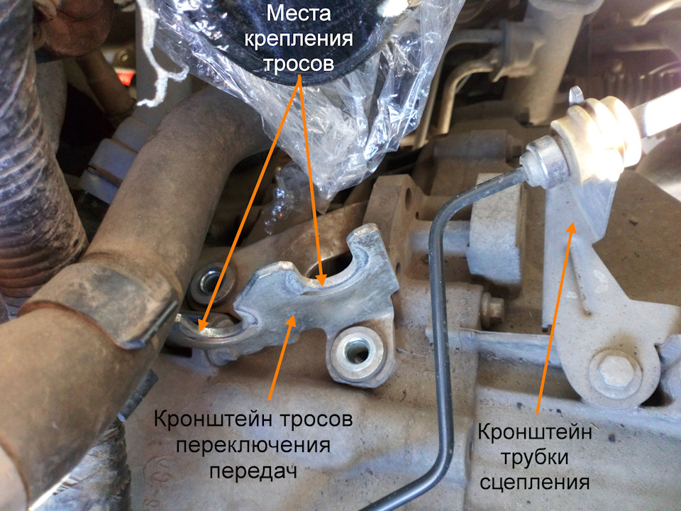 Как снять тросик переключения скоростей на гранте