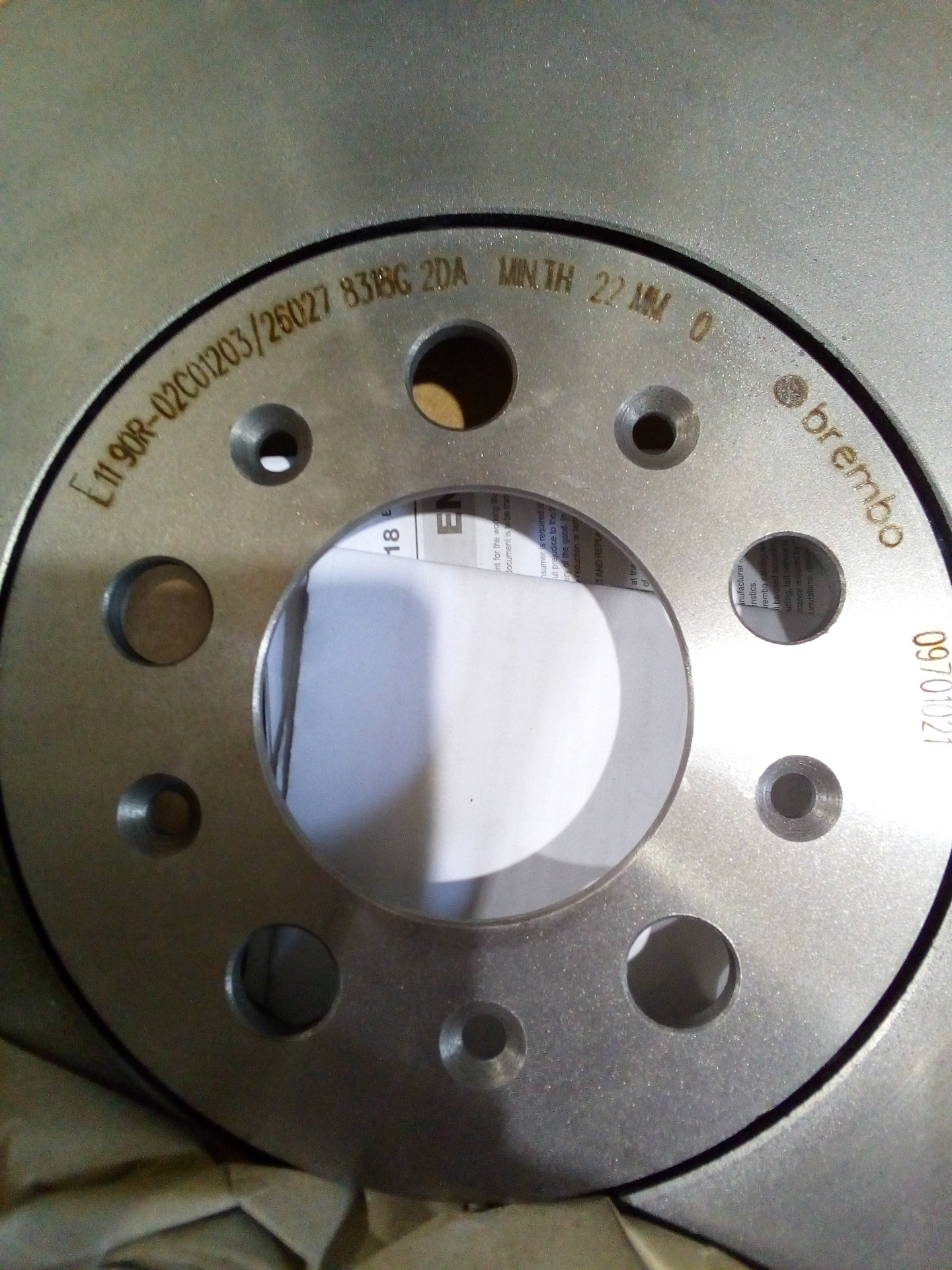 Есть ли маркировка на дисках Замена передних тормозных дисков и колодок "BREMBO" - Volkswagen Jetta IV, 1,8 л